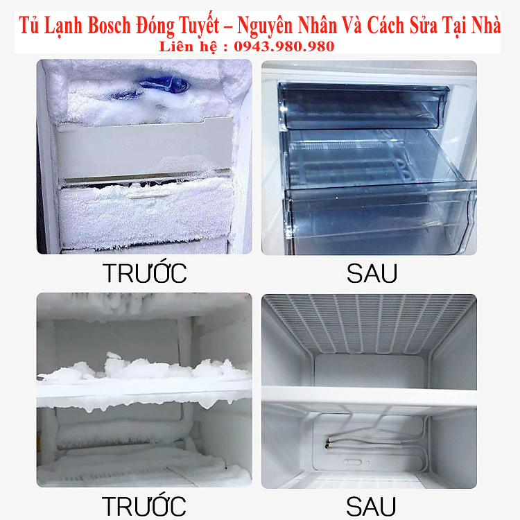 Thợ sửa tủ lạnh bị đóng tuyết tại nhà