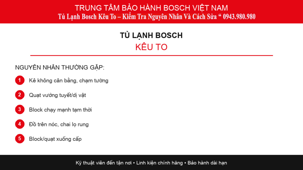 Thợ sửa tủ lạnh bosch kêu to tại nhà